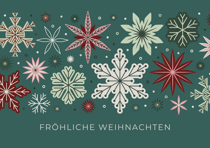 Bordüre aus Schneekristallen