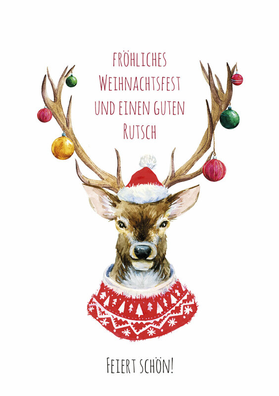 Festlicher Hirsch im Pullover