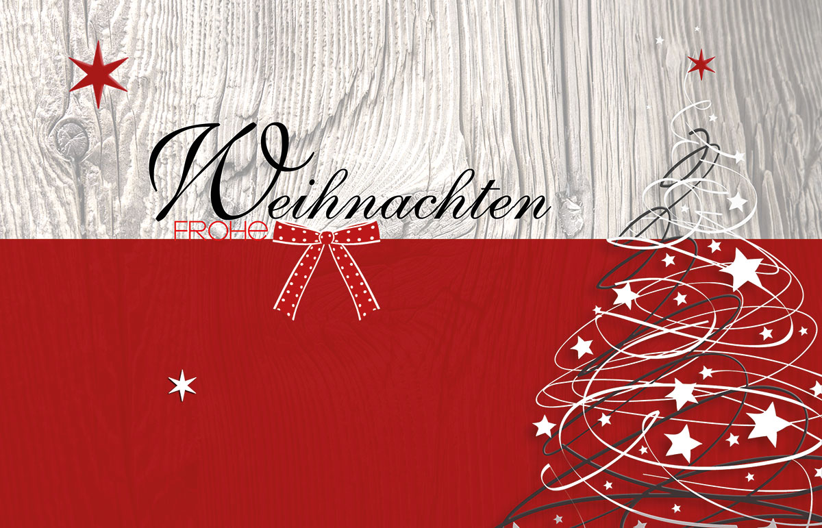 Baum mit Schleife - Weihnachtskarten vom Weihnachtskartenshop der