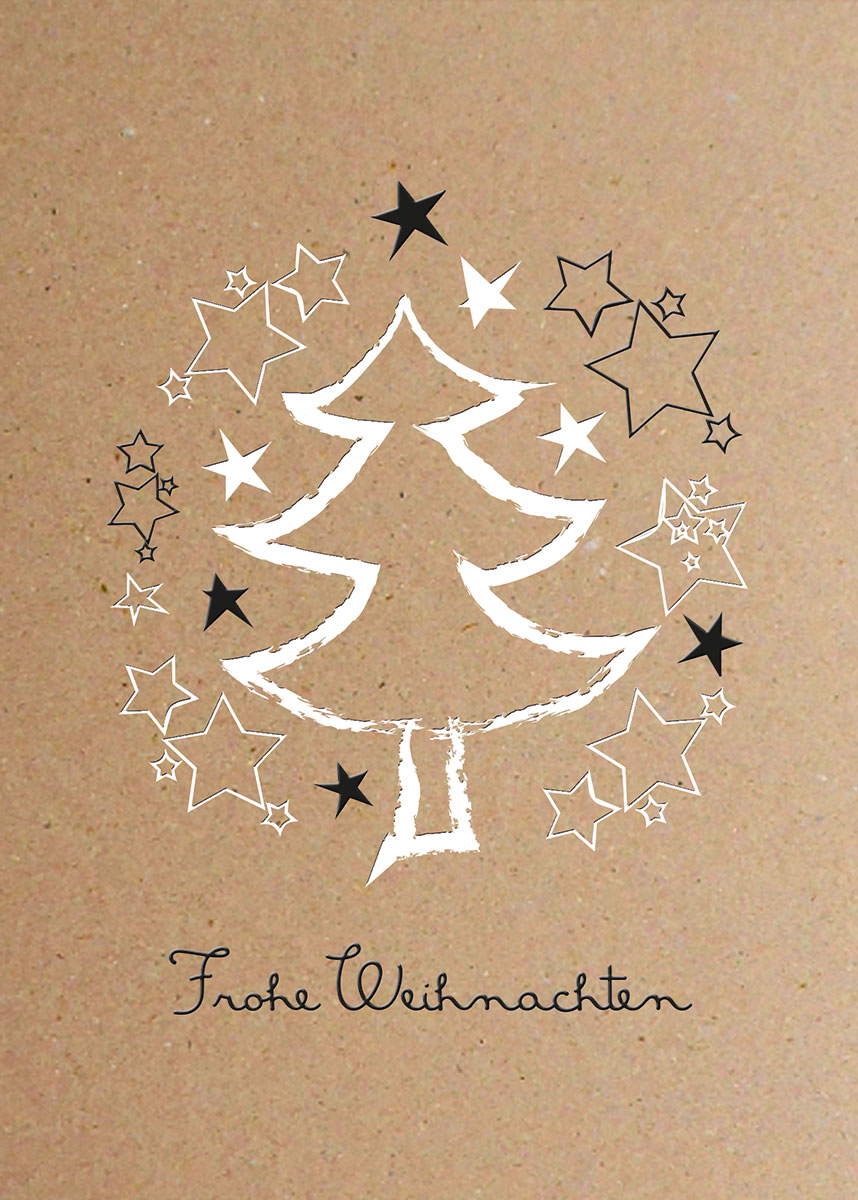 Tannenbaum mit Sternen Weihnachtskarten vom der
