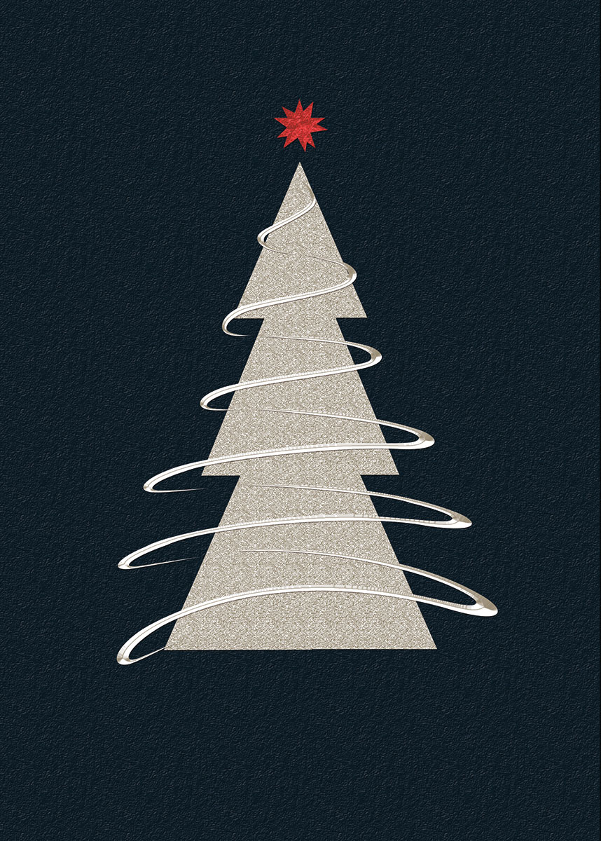 Tannenbaum im Schwung Weihnachtskarten vom der