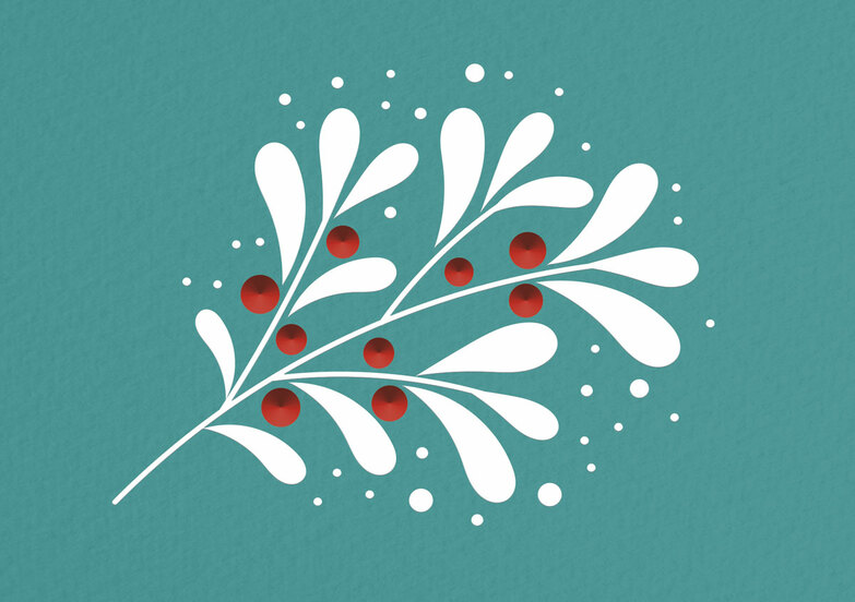 Weihnachtskarte: Edle Winterbeeren