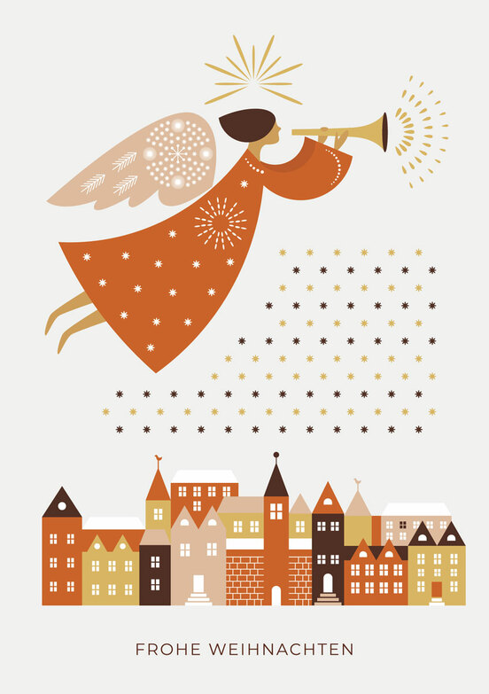 Weihnachtskarte: Engelstrompete