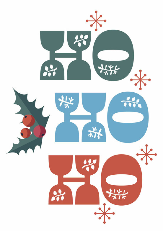 Weihnachtskarte: HO HO HO mal anders