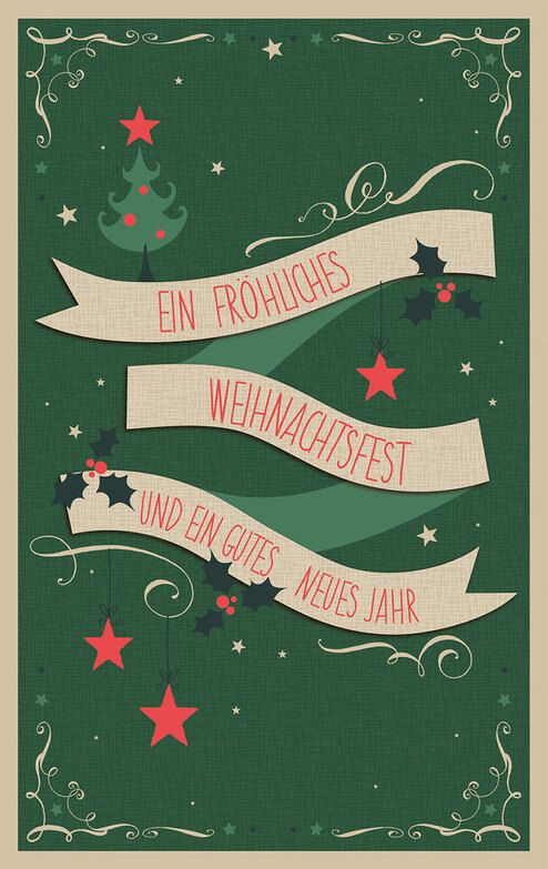 Weihnachtskarte: Tannengrün