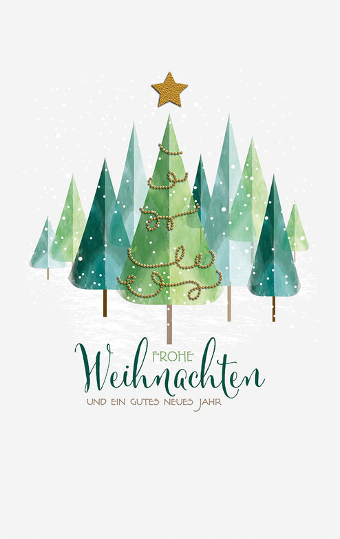 Weihnachtskarte: Traumhaft grün