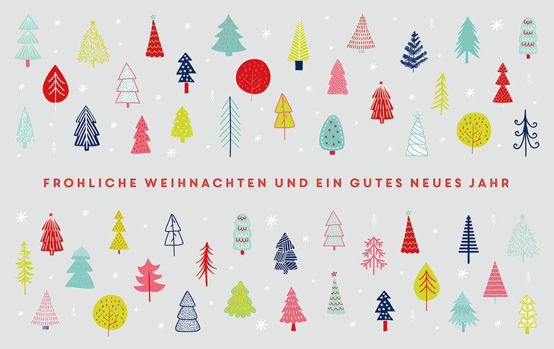 Weihnachtskarte: Farbenfroh und fröhlich