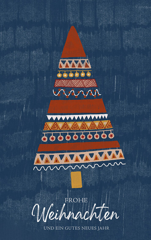 Weihnachtskarte: Rentierpullibaum