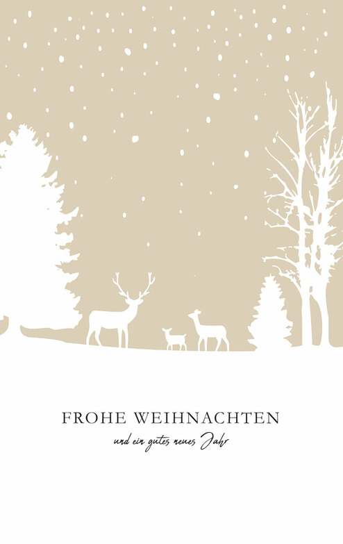 Weihnachtskarte: Verschneite Szene