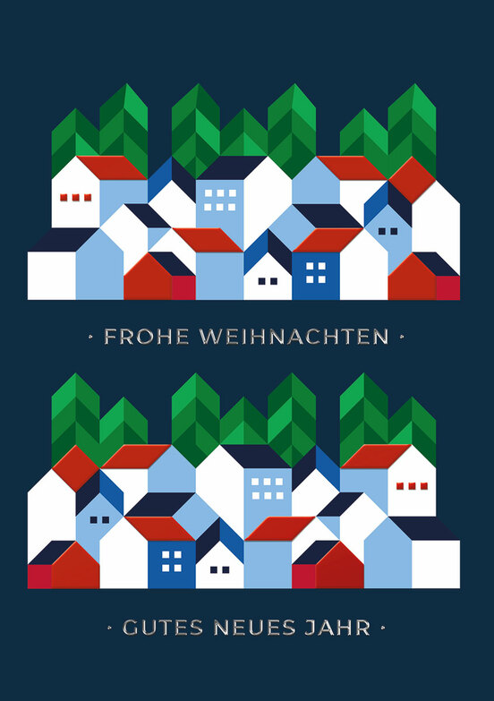 Weihnachtskarte: Gespiegelt