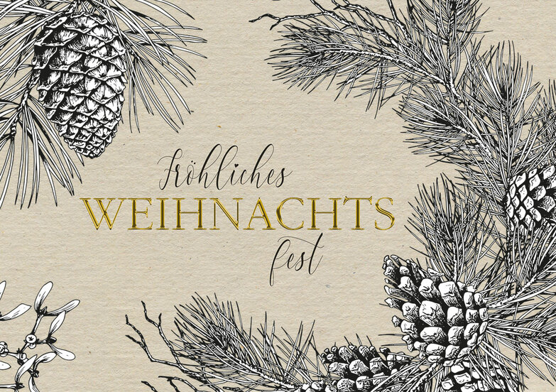 Weihnachtskarte: Zweige mal anders