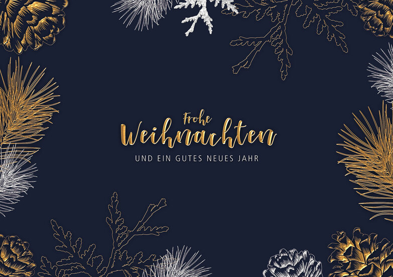 Weihnachtskarte: Fein veredelt